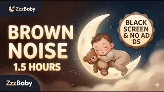 Instant Sleep: 1.5 Hours Deep Brown Noise 💤 Baby Sleep, Colic Relief - Dark Screen - No Ads
