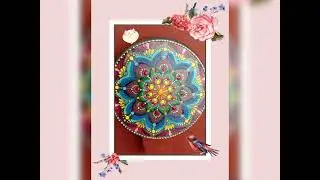 Mandala art on pot plates 