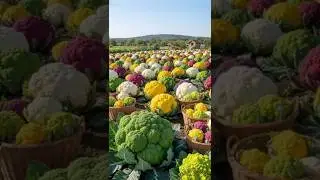 Сбор разноцветной цветной капусты и брокколи 🥦🥬🍅 #свежесобранные #asmr #короткоевидео #овощи