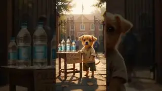 Poor Puppy Sells Water for School 😢 | Emotional Dog Story | Shorts#shorts #dog #cutedog #poorpuppy