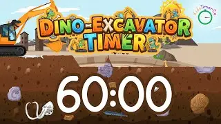 60 Minute Dinosaur Excavator Adventure! Visual Timer for Kids