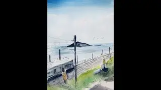 566회 기찻길풍경을 수채화로 그려봅니다