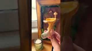 Chanterelle mushroom magnet! One of my favourites✨ #mushroomart #processvideo #handmade #diycrafts