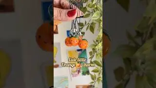 Cute clay orange charm 🍊made from handmade air dry clay @CraftedWithClay #handmadeclay