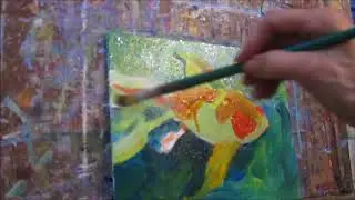 Impressionist oil painting live demo of a Goldfish