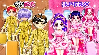 Huntrix & Saja Boys Glow Up in Cardboard&Fluffy Fashion| K-Pop Demon Hunters| DIY Fashion Mira Dolls