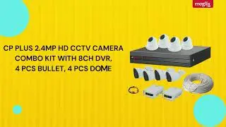 Ultimate CP Plus CCTV Combo: 8CH DVR, 4 Bullet, 4 Dome Cameras & Full Accessory Kit