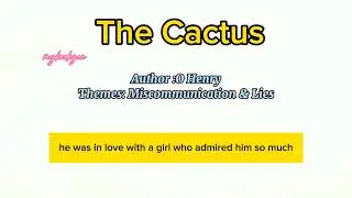 The Cactus By O Henry Summary