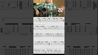 Combining chord play with single notes - quick and easy intermediate guitar lesson TAB #shorts