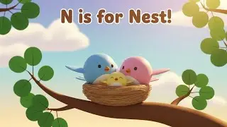 The Birds and the Nest 🐦 | Alphabet N Story#kidsstories #alphabetforkids #baby 