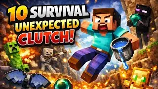 Minecraft Survival: 10 Unexpected Clutch Moments!😱