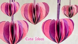 3D Paper Heart Ball | Hanging Ornament & Card Decoration | Easy Valentine's Day PaperCraft Tutorial!