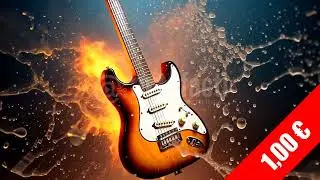 Gold Guitar Splash & Sparks &ndash; Powerful Rock Visual | HD Stock Footage