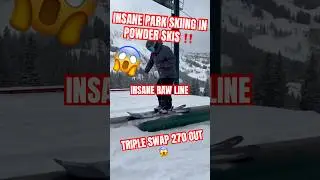 INSANE PARK SKIING IN POWDER SKIS 😱 RAW LINE #freestyleskiing #parkskiing #skiing #powderskis