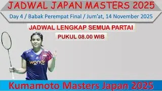 Jadwal Perempat Final Japan Masters 2025 Hari Ini │ Day │ 1 Wakil Indonesia di Babak Perempat Final
