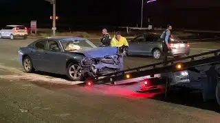 Multiple vehicles entangled by chain-reaction collision