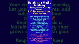 Don&rsquo;t just watch &mdash; be part of the journey!# #MathsMadeEasy #WatchLikeShareSubscribe #MathsMotivation
