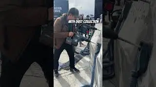 Bosch rotary drill with dust collection attachment at world of concrete #obftile #diy #construction