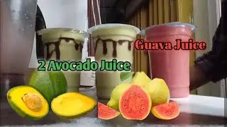 Avocado juice 2 and guava juice sugar and a little ice