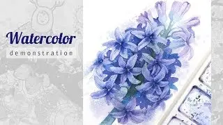 Drawing a Hyacinth Watercolor.