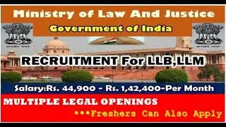 Ministry of Law & Justice Recruitment 2025 | Program Manager & Program Associate | LLB/LLM