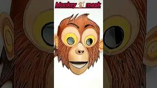 monkey face mask | monkey craft | animal mask making #monkeyvideo #animalcostume #maskmaking #mask