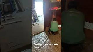 Storage room concrete floor