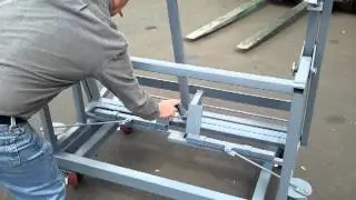 Custom Heavy Duty Tilting  A-Frame Panel Handler Cart:  Industrial Moving cart.