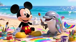 🌊🐭 Mickey Mouse & the Dolphin&rsquo;s Doodles 🐬 | Kids Poem & Story Adventure 🎨✨