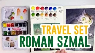 Roman Szmal Travel Watercolor Set - 12 Half Pans - Review & Demo! 🎨