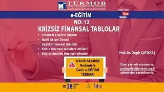T&Uuml;RMOB e-EĞİTİM NO:12 KRİZSİZ FİNANSAL TABLOLAR