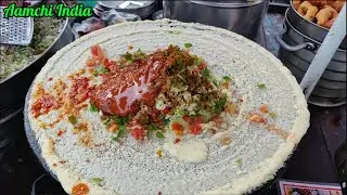 Cheese Chilli Dosa - Indian Street Food || For Rs 90 || Aamchi India