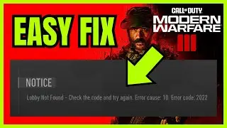 How To FIX Lobby Not Found Error Code 2901 In Modern Warfare 3 (ALL FIXES 2024)