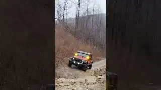 Different angle of Gnarly Washout Crossing when I almost lost the jeep😵&zwj;💫