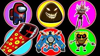 KUMPULAN MONSTER !! Screech Roblox, Pou Exe, Moondrop, Creepy Banban, Among US Spider, Spongeboob