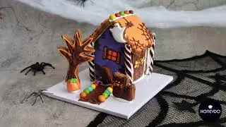 Decorate & Assemble 3D Halloween Haunted House Gingerbread Cookies DIY Kit | Tutorial by Honeydo