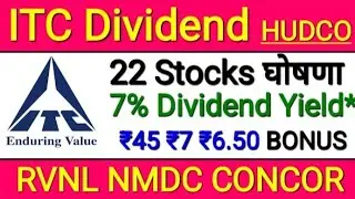 ITC Share Dividend + 7% Yield Bonus Split Declared HUDCO RVNL NMDC CONCOR HAL Share Stock Finshots