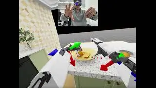 Isaac Lab Allex Robot Teleop with apple vision pro at kitchen