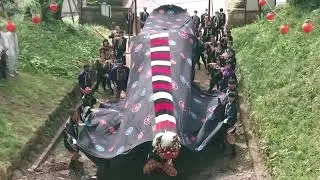 令和5年4月8日　飯沼諏訪神社奉納音楽獅子舞　大門先