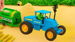 Mini Tractor Threshing Wheat | Amazing Village Machine Project | DIY Thresher Working video 5
