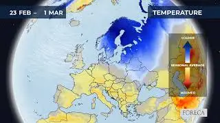 Monthly temperature forecast for Europe 17/2/2026
