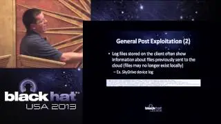 Black Hat USA 2013 - Post Exploitation Operations with Cloud Synchronization Services