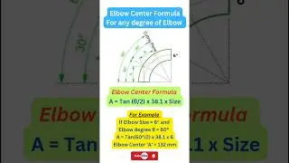 Elbow Center Formula | Elbow Center Nikalne ka Formula | Pipe fitter work #piping #shorts #short
