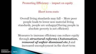 Trade off between equity and efficiency