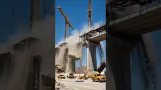 Massive Bridge Suddenly Collapses! Workers Run for Their Lives 😱🚧 #fail #constructil #engineering