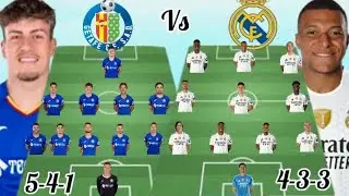 Getafe Vs Real Madrid Potential Head To Head Line up with Liso & Mbappe in Laliga Season 2025/2026