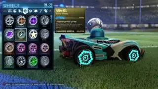 Sky Blue Ara-51 Painted Exotic Wheels in Rocket League for PS4