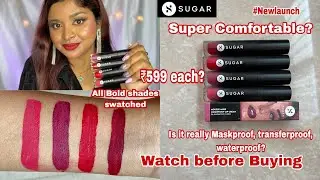 *NewLaunch Sugar Cosmetics Mousse Muse Maskproof Lip Cream Swatches & Honest Review || Shilpa Kar