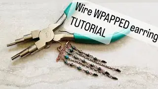 Wire wrapped long earrings