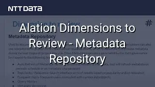 Alation Dimensions to Review - Metadata Repository - NTT DATA Databytes - Ep 22
